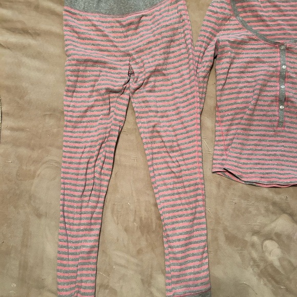 Victoria's Secret Pink and Gray Striped Women Pajama Set XS - Picture 3 of 6